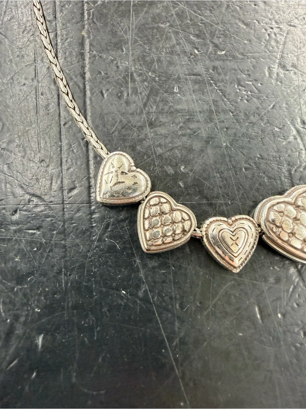 Brighton Silver Heart Cluster Necklace - Women Jewelry